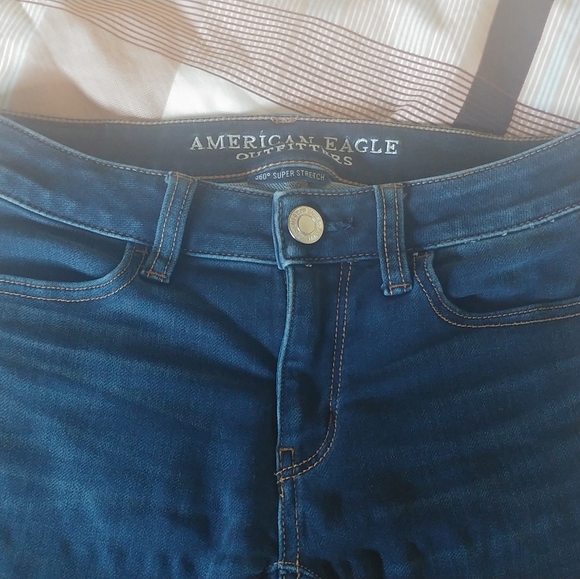 American Eagle blue super stretch jeggings (Size 0) - Picture 2 of 2